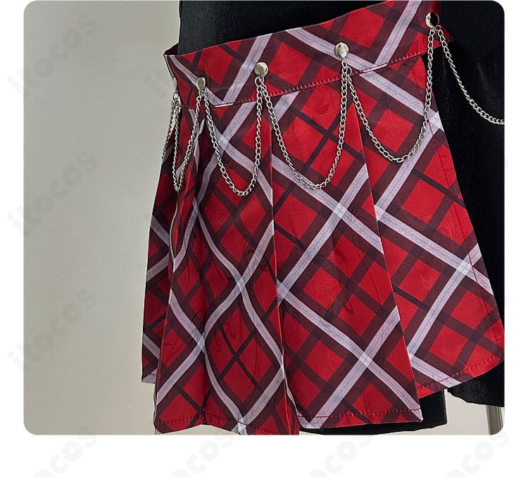 リドル・ローズハート衣装のエプロン／オーバースカート装飾ディテール。生地の重なりと縁取りが分かる画像