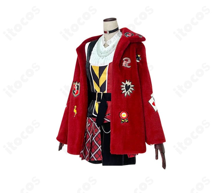 リドル・ローズハート新衣装コスプレの側面ビュー。オーバースカートとベルト位置のバランスが分かる画像