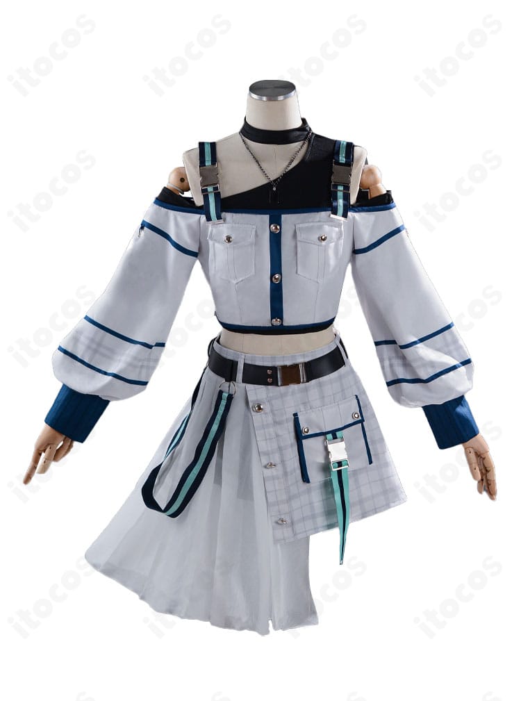 要 楽奈 コインパーキングの猫 特訓後コスプレ衣装の正面全体画像。高再現シルエットと配色が分かる構図