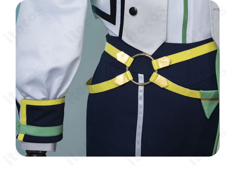 腰周りの装飾全景。ベルト位置、レッグポーチ、腰飾りのバランスとシルエットが分かる画像。