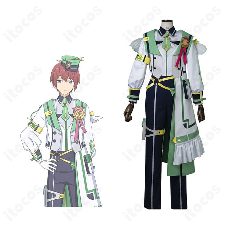 朱桜司・姫宮桃李・乱凪砂のプロメッサ衣装と商品正面を並べたイメージ。配色と装飾の再現度を示す比較画像。