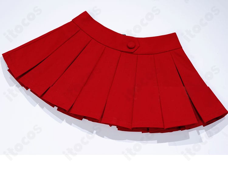 スカート生地の質感アップ。中厚ツイルの発色と程よいハリ感が分かるテクスチャ。