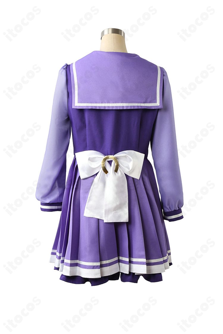 ウマ娘 トレセン学園制服 冬服セーラーの背面ディテール。背中のラインとスカーフの収まりまで忠実に表現した仕立て。