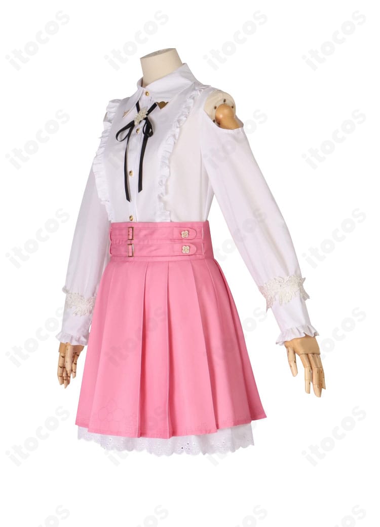 森カリオペ コスプレ インナーシャツ左側ディテール。配色とステッチの整合性がわかる近接カット