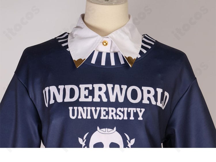 森カリオペ 衣装のネックライン装飾アップ。リボンとアクセントパーツの質感を強調