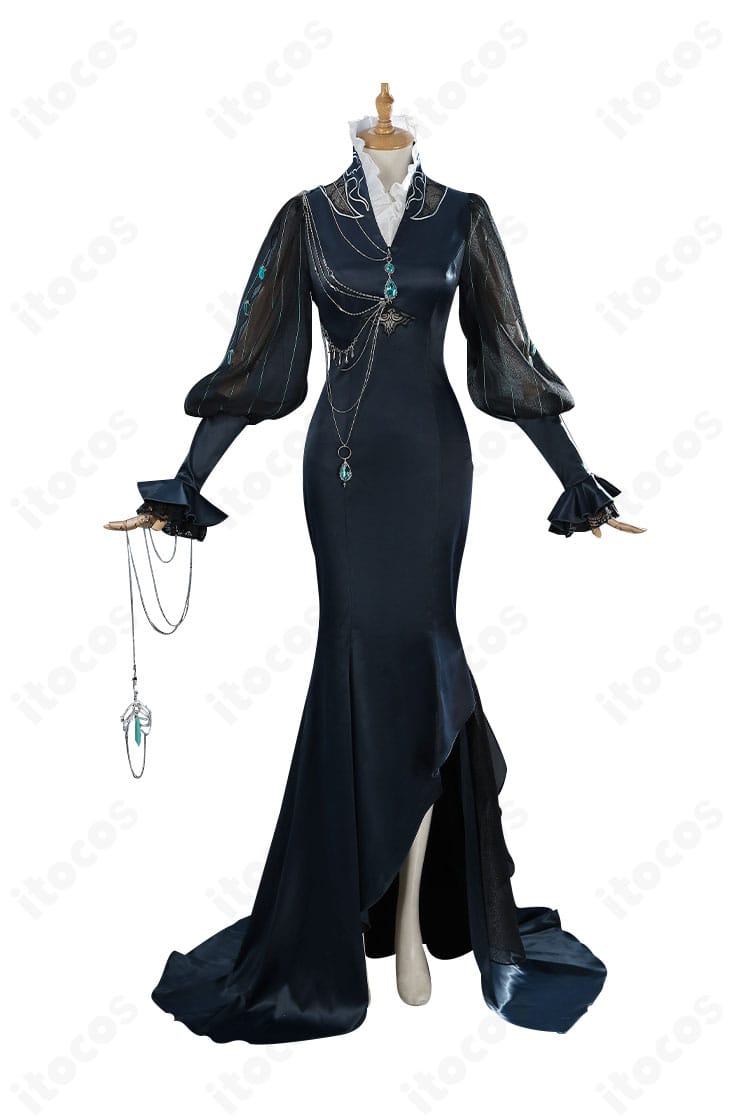 無期迷途 イェレナ コスプレ衣装の正面ビュー。ドレスのシルエットと装飾配置を詳細に確認できる画像。