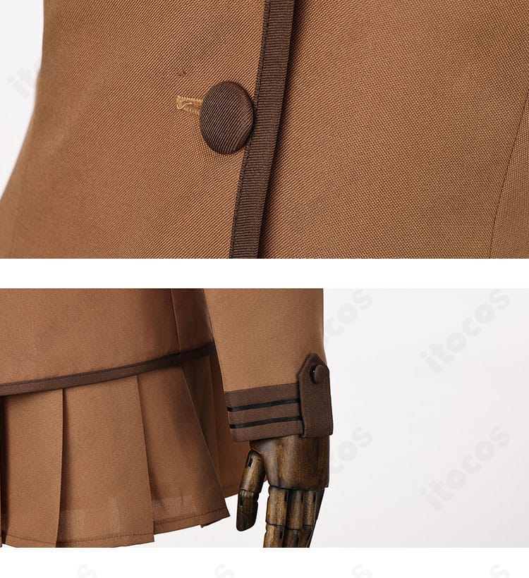 Fate/EXTRA 学園制服 コスプレ ボタンと袖口ステッチ詳細｜プロ仕立ての縫製品質