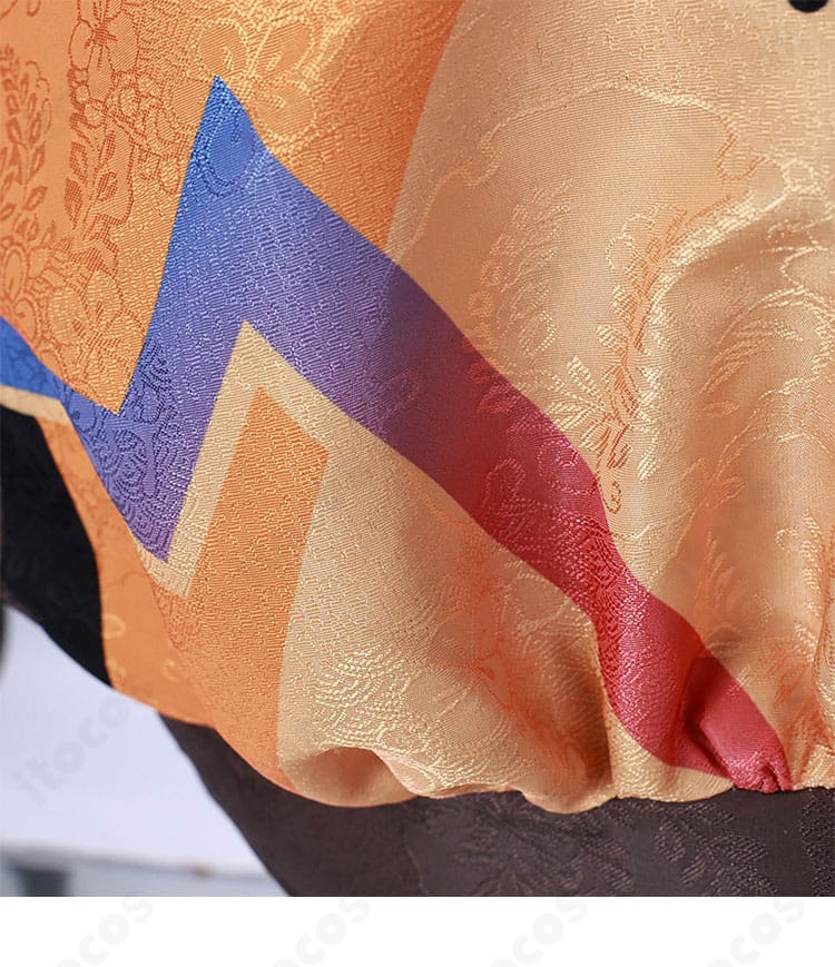 原神 イアンサ 通常版コスプレ衣装 裾飾りのディテール。カッティングの躍動感を強調