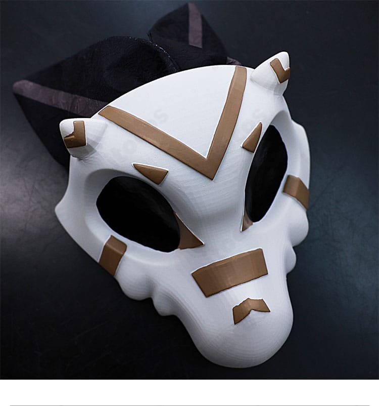 原神 イアンサ 通常版コスプレ衣装 マスク拡大。エルフ耳との組み合わせでキャラを高再現