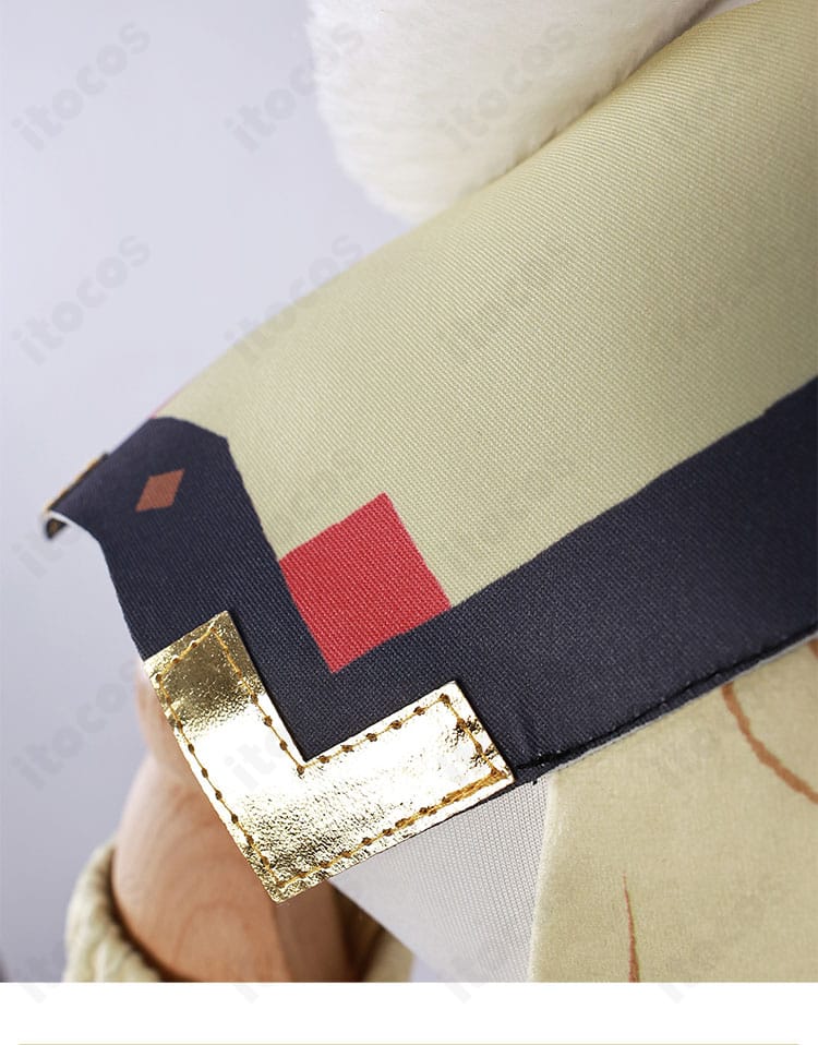 ヴァレサ 通常服 襟元装飾の拡大。刺繍とチャームの立体感・重なりを確認できるディテール