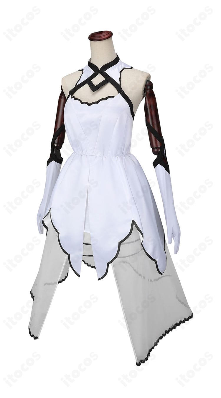 FGO アルクェイド 通常ver衣装の側面ビュー。ウエストラインと袖の形状が分かる角度。