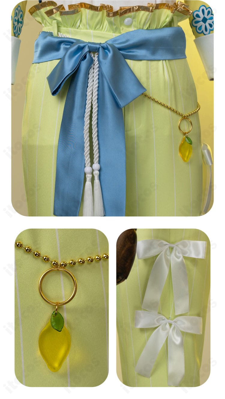 ベルトと腰チェーンの取り付け位置。スタイルアップ効果を意識したデザイン