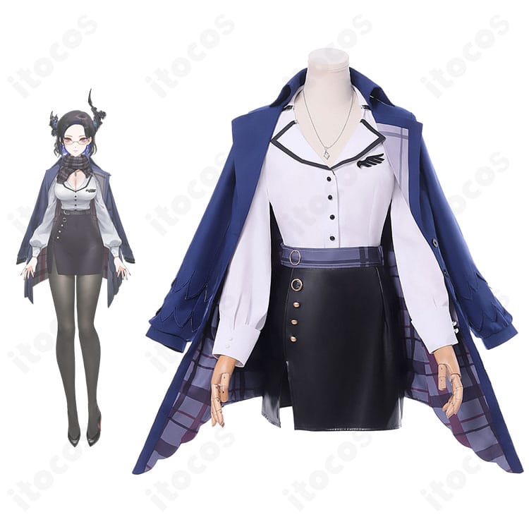 ネリッサ・レイヴンクロフト新衣装の高再現コスプレ一式とキャラクターイメージの比較図。ホロライブEnglishファン向けの完全コーデ。