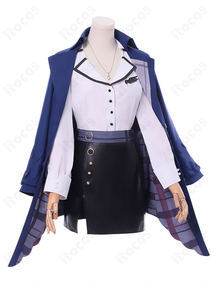 ネリッサ・レイヴンクロフト新衣装コスプレの側面。シルエットラインと装飾配置のバランスが分かるカット。