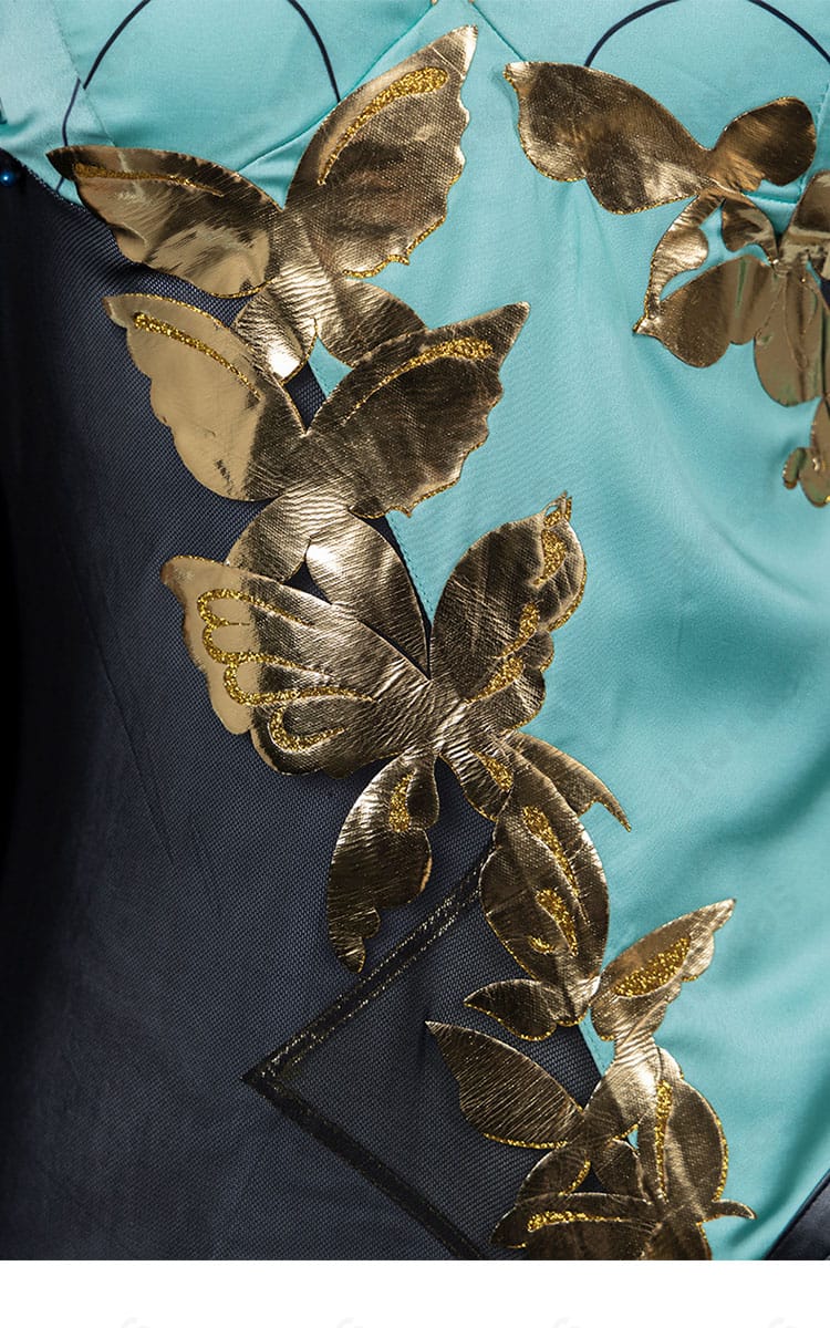 蒼穹（CangQiong）コスプレ衣装の襟に付く蝶の装飾。上品で優雅なアクセント。