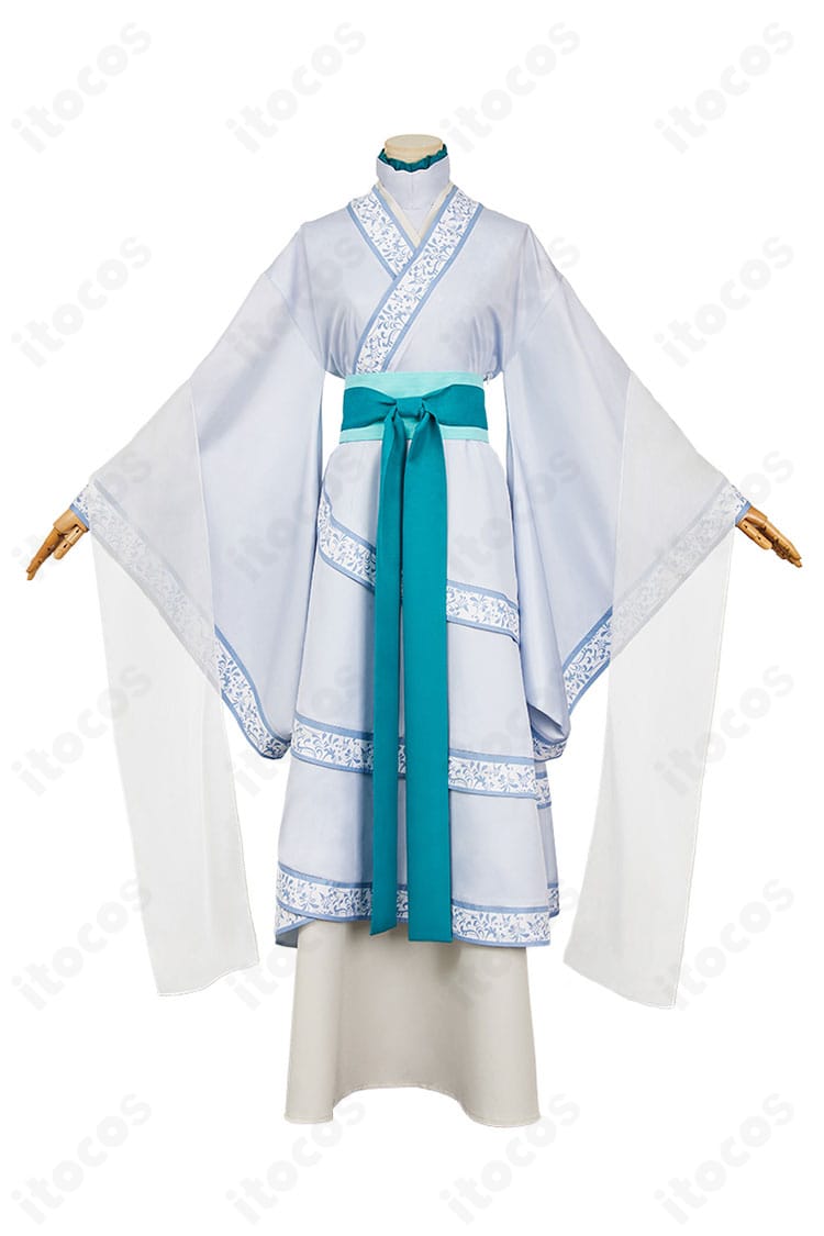 薬屋のひとりごと 壬氏（月精）コスプレ衣装の正面全身。襟元装飾とコルセットベルトが見えるカット