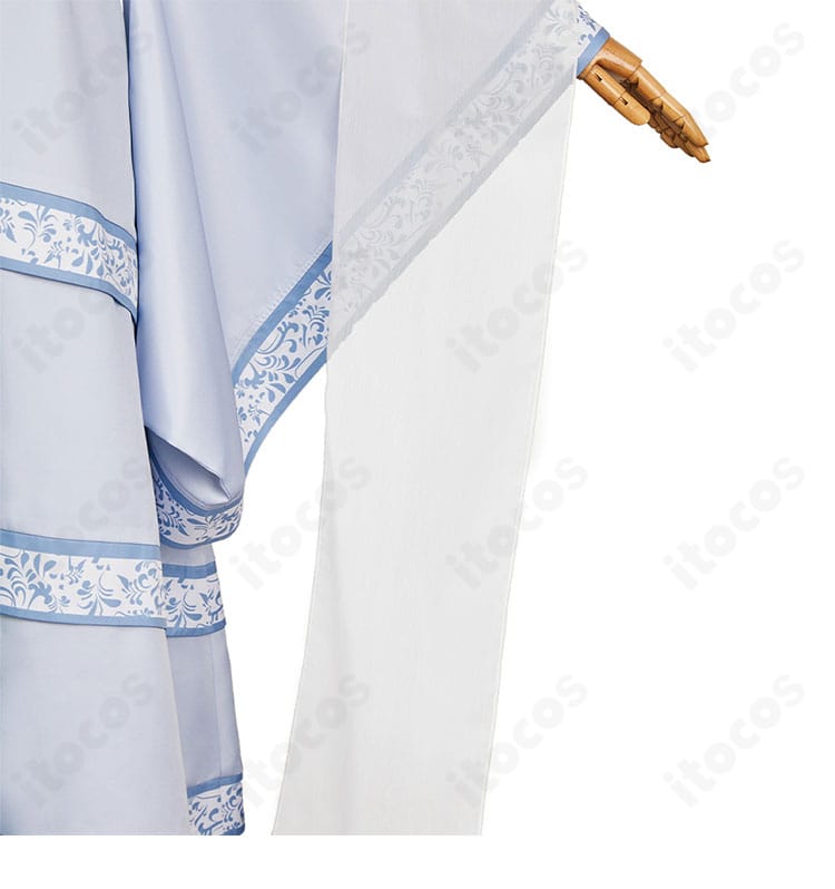 袖口装飾の詳細。広袖の縁取りと装飾ラインの作り込みを示す拡大画像