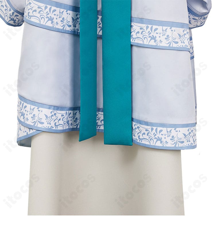 裾（衣裾）装飾の詳細。レイヤードと配色のコントラストが分かるクローズアップ