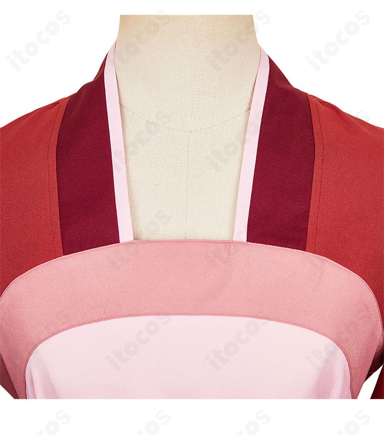 猫猫コスプレ衣装の襟元ディテール。繊細な刺繍と縁取りで作品イメージを丁寧に再現。