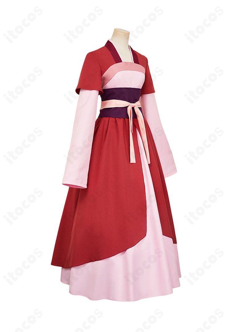 薬屋のひとりごと 猫猫コスプレ衣装・左側面。袖口の装飾とシルエットバランスが分かる角度。