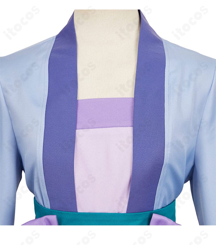 薬屋のひとりごと 猫猫 コスプレ衣装の襟元アップ。上品な襟周りの装飾と縁取りが見える画像