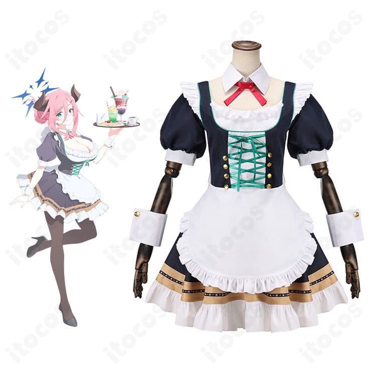 ブルーアーカイブ 牛牧ジュリ アルバイト衣装のフルセット。公式準拠の配色とシルエットを高精度に再現。