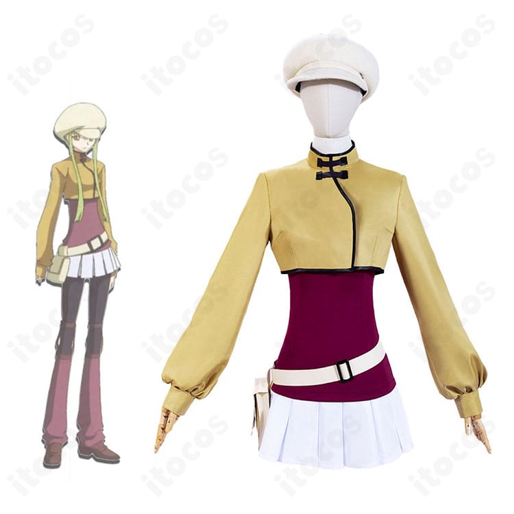 コードギアス 反逆のルルーシュ C.C. 私服コスプレ衣装を着用した全身イメージ。キャラクターの雰囲気を再現したコーディネート例。