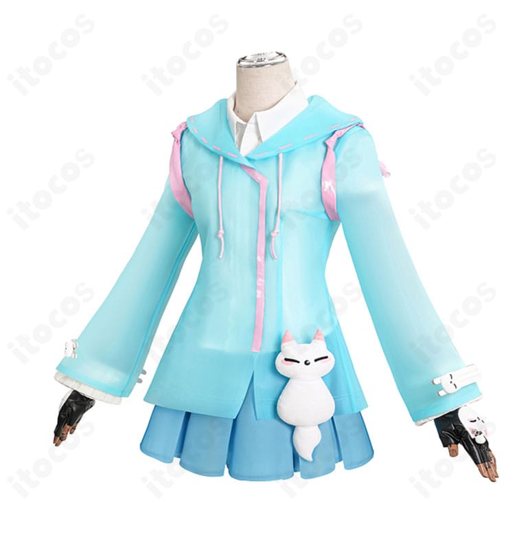 オーバーウォッチ2 キリコ衣装 左側面。レッグウォーマーとスカートの重なりが分かる角度