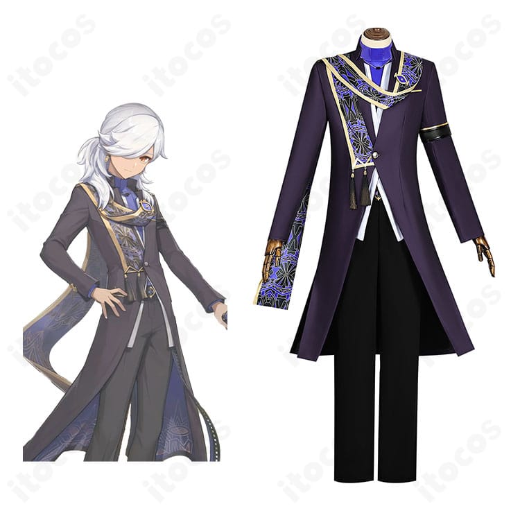 原神 セノのコスプレ衣装を着用した全身コーデ例。特徴的な装飾と配色を忠実再現したスタイリング。