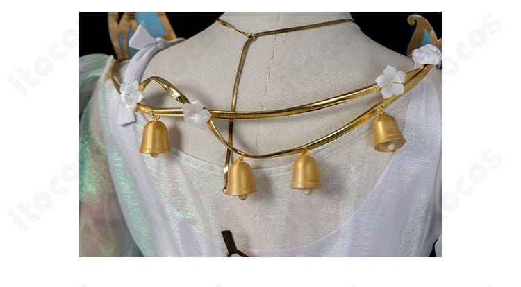 第五人格 気象学者 風を采る仙霊の腰元アップ。鈴をあしらった腰飾りがアクセントになるディテール
