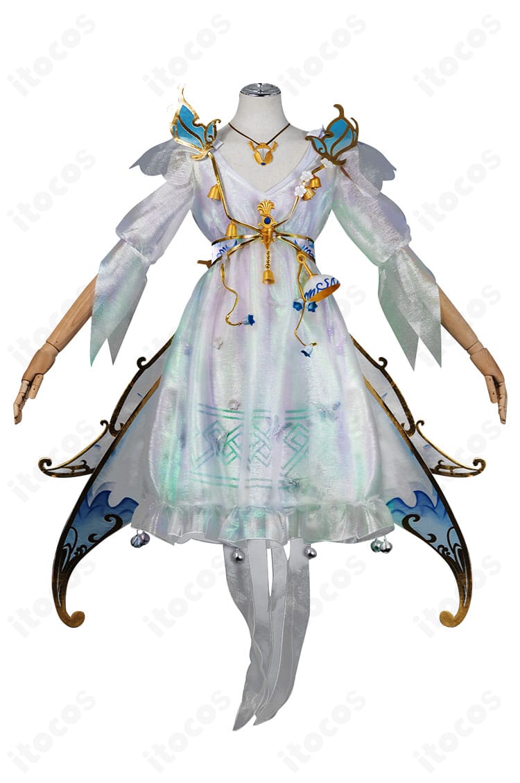 第五人格 気象学者 風を采る仙霊の正面全身。翼や花飾りを含む幻想的デザインと精緻な装飾が分かるカット