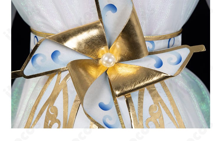 第五人格 気象学者 風を采る仙霊の背面装飾アップ。精霊感を高める特徴的なモチーフの近接写真