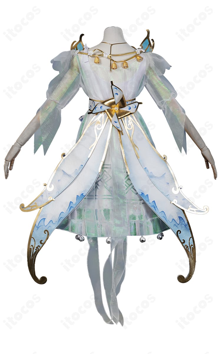 第五人格 気象学者 風を采る仙霊の背面全体。背中の装飾と翼の配置が分かるレイアウト