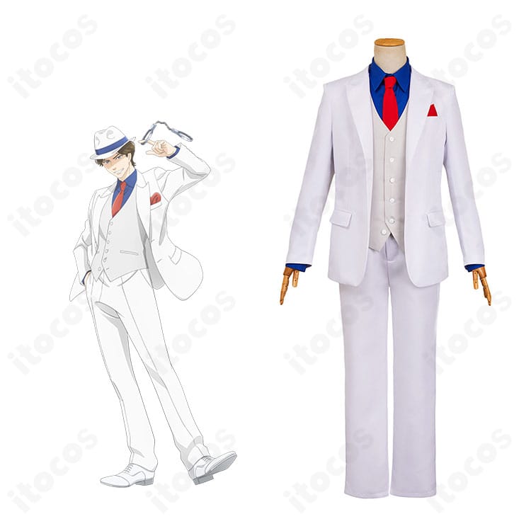 風祭京一郎の全身コーデとキャラクター比較。コート付きスリーピースで劇中スタイルを高再現したコスプレ衣装の組み合わせ画像