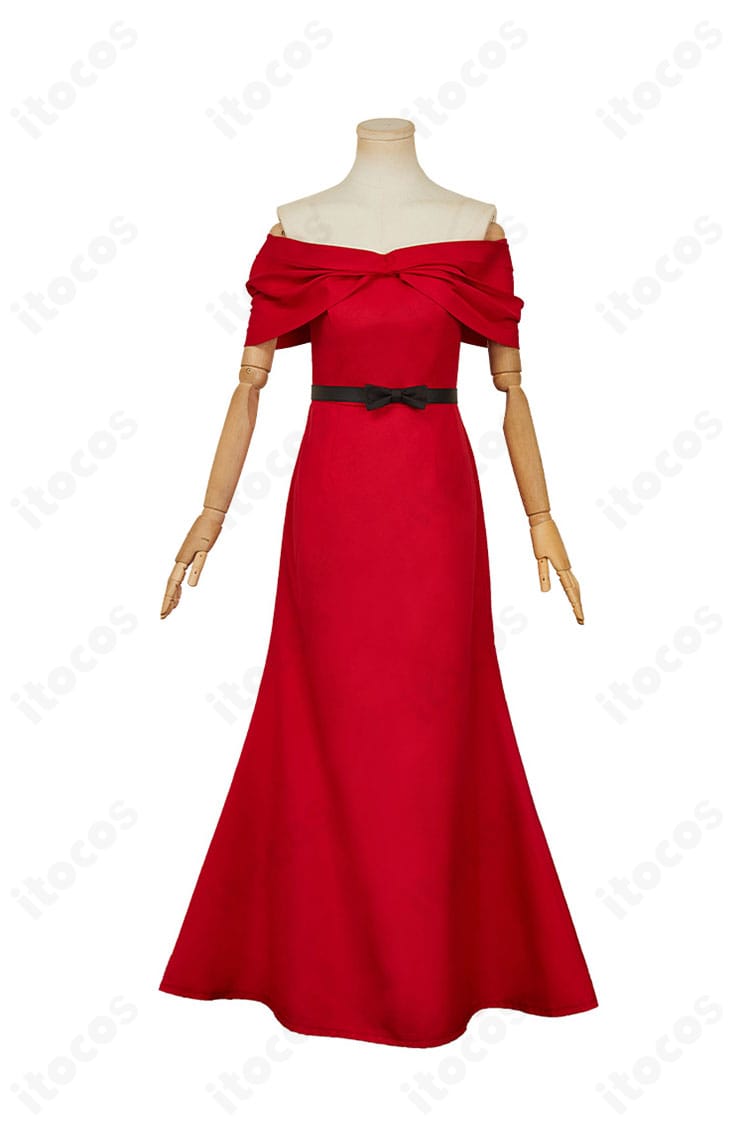 宝生麗子 コスプレ衣装の正面全体像。襟元の意匠とAラインシルエットが分かる高忠実度の商品画像。