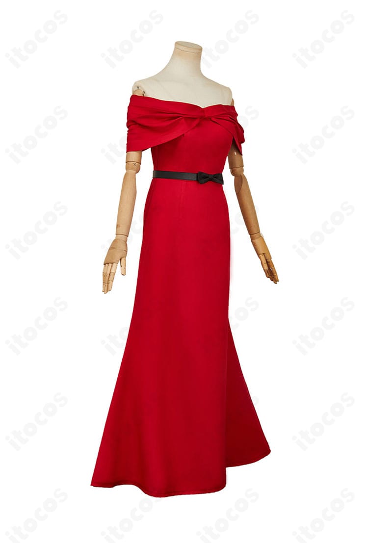 宝生麗子 コスプレ衣装の左側全身。袖とスカートのバランス、シルエットの美しさを強調した画像。