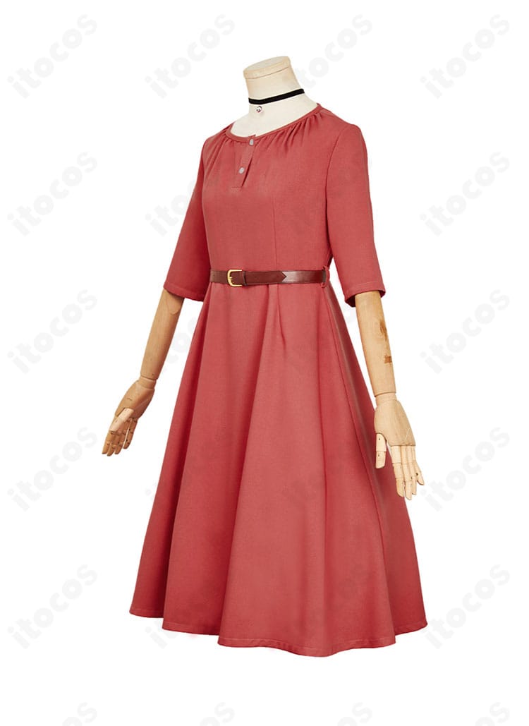 若月ニコ コスプレ衣装の右側面。ウエストから裾にかけてのシルエットと縫製ラインが分かる角度。