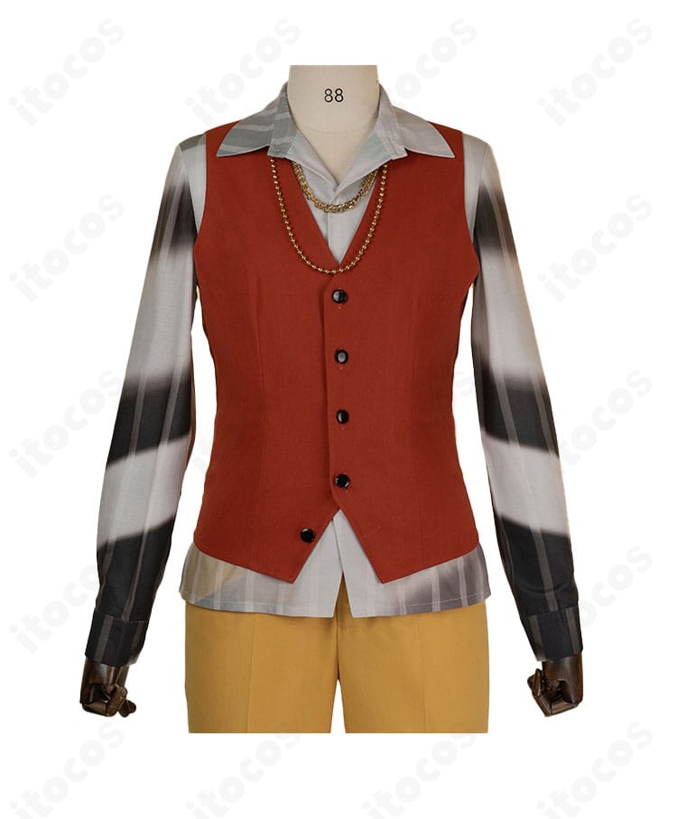 インナーシャツの正面ディテール。前立てとボタン配置、質感が分かる接写