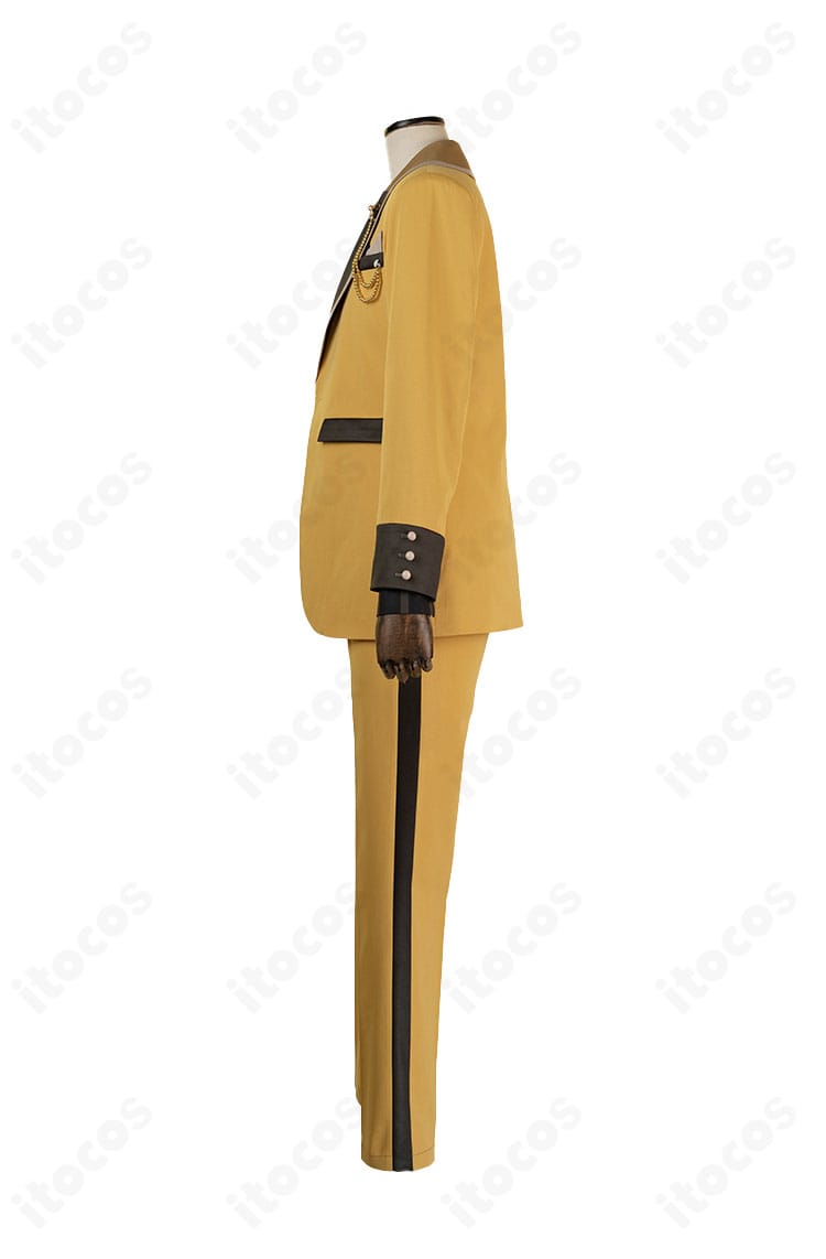 サドンデス衣装の袖装飾ディテール。刺繍風意匠とトリムの質感が分かる接写