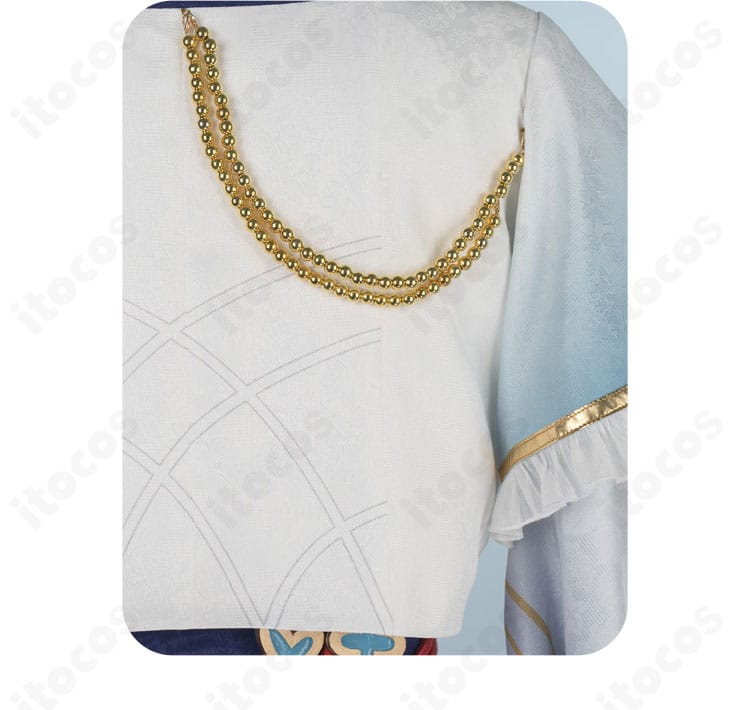 礼瀬マヨイ衣装の背面装飾ディテール。背中の意匠と生地の落ち感