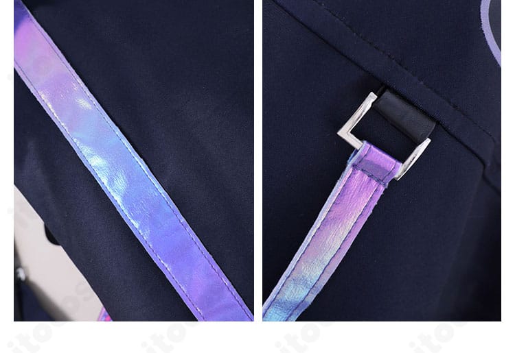 古石ビジュー 初期衣装のストラップ・系帯パーツのクローズアップ