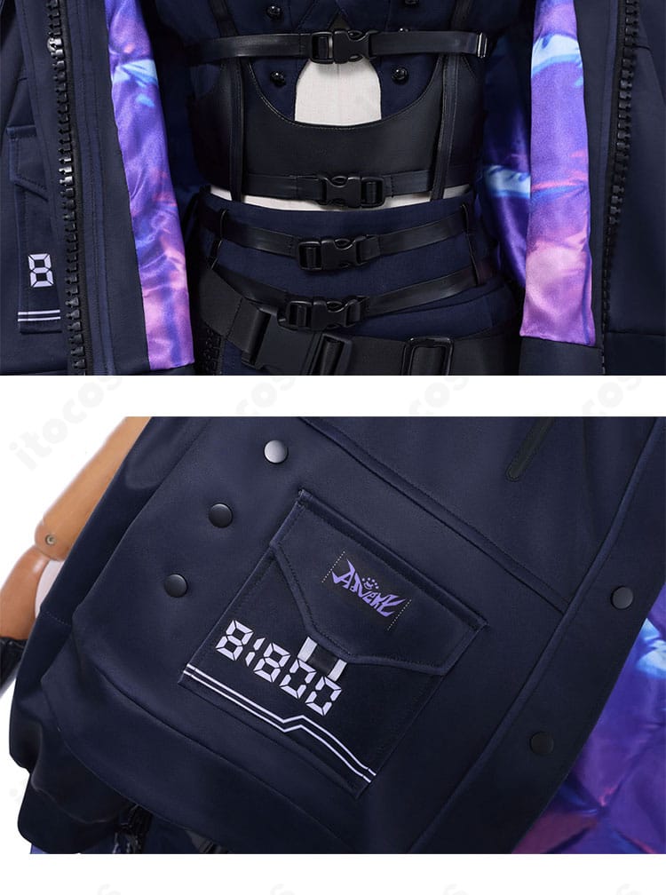 古石ビジュー 初期衣装の腰部ベルトとポケット風ディテール