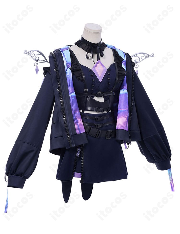 ホロライブ 古石ビジュー 初期衣装コスプレの側面シルエット