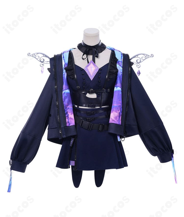 ホロライブ 古石ビジュー 初期衣装コスプレの正面全身ビュー