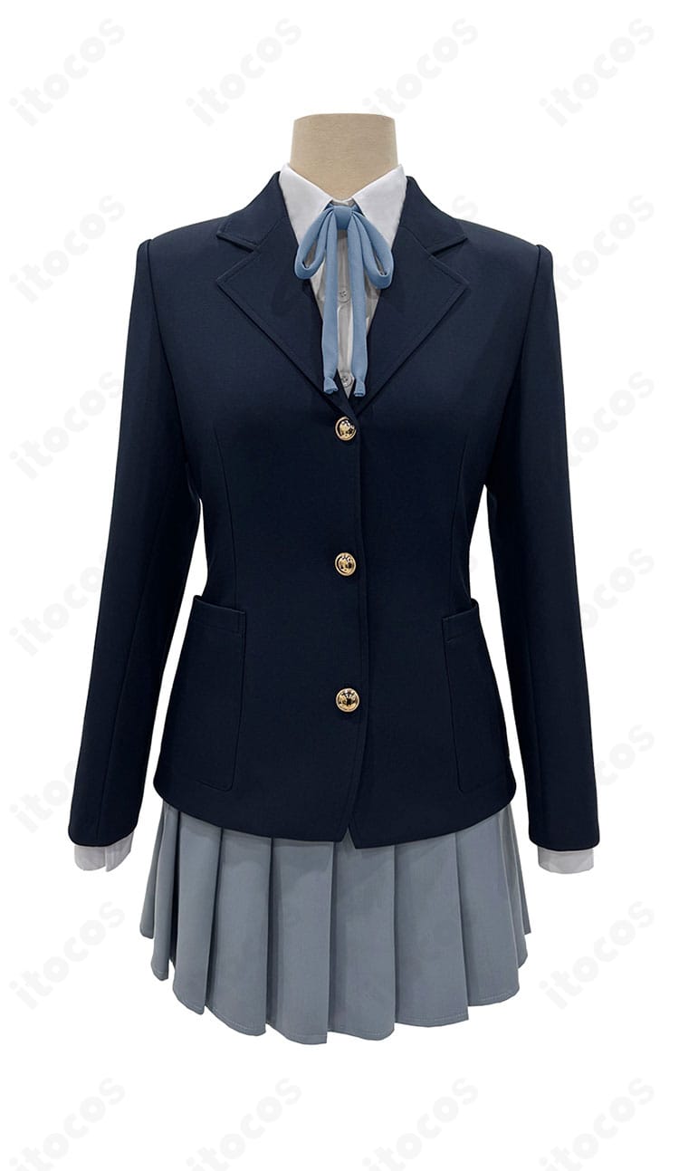 けいおん! 桜が丘高校 制服コスプレ一式の正面全体写真（ブレザー・シャツ・スカート・リボン）