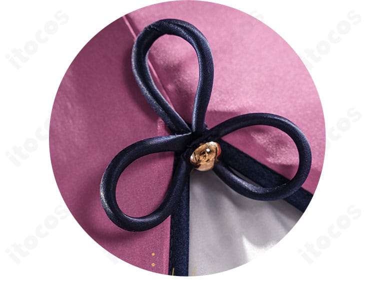 星宮六喰コスプレ衣装の結び目装飾の接写。結びの位置とボリューム感