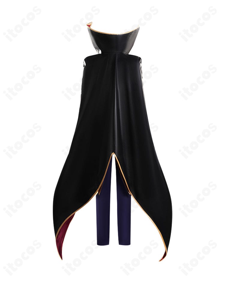 ルルーシュ 黒の騎士団版コスプレの背面全身｜マントの広がりと背面装飾を確認できる画像