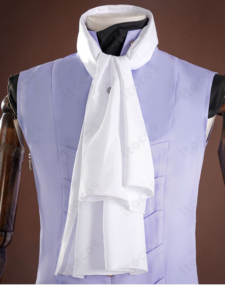 スカーフ装飾ディテール｜配色と結び位置の見え方を確認できる近接