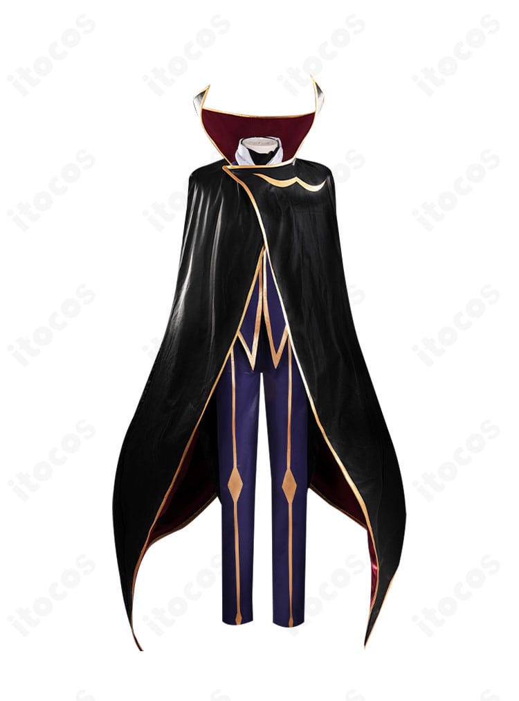 ルルーシュ 黒の騎士団版コスプレの正面全身｜コートとマントのラインが分かるカット