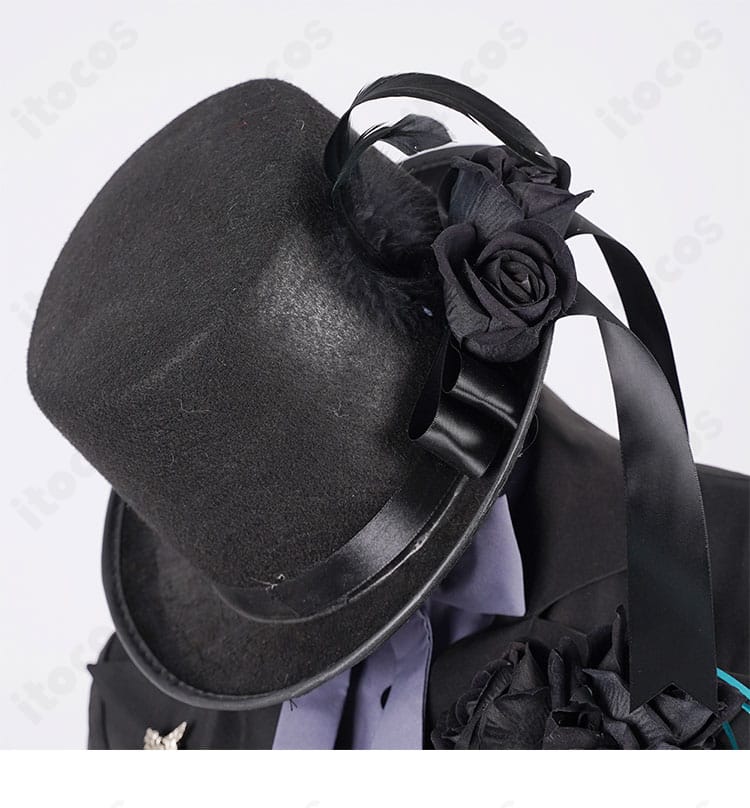 シエル 27巻衣装 帽子の装飾。リボンの結びと飾りの配置を捉えたクローズアップ。